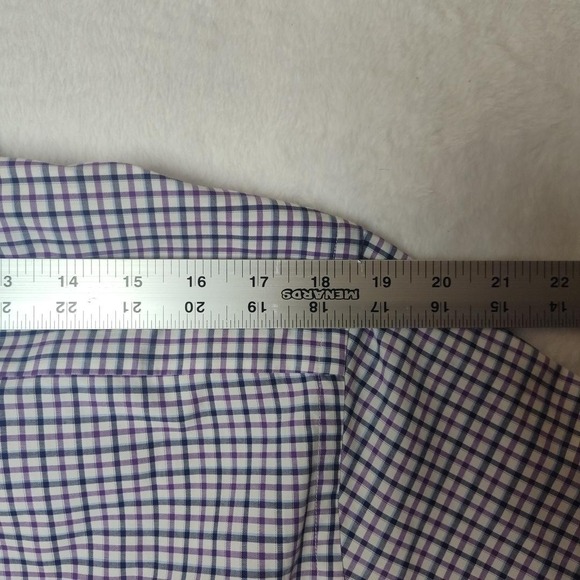 Eton Shirt Mens 16 41 Purple Blue Check Contemporary Dress Long Sleeve Cotton - Picture 12 of 12